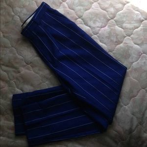 Blue striped suit pants